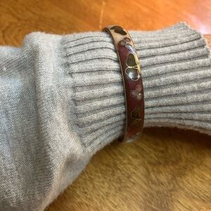 Elegant Gold and Brown Bangle Bracelet